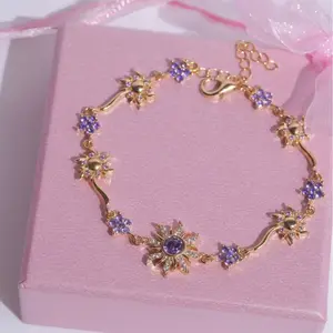 Dai DaiRapunzel Sun Flower Purple Bracelet Inspired Opal Bracelet Sun & Moon Starburst Princess Jewelry