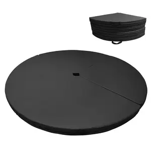 Black / Pink 59"x 3" Pole Dance Crash Mat , Foldable Pole Dance Mat with Pu Cover, 3" Hole and EPE Foam for Pole Dancing