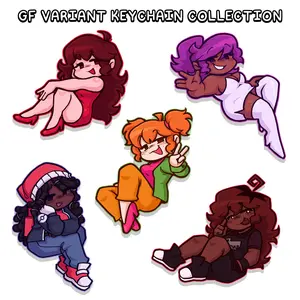 FNF Girlfriend Variant Keychains, Cute Keyring Accessory, Fun Charm For Backpack Or Purse | High Quality and Customer Favorite Items