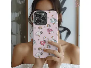 Silly Goose Summer Phone Case Cute Duck iP Case Cozy Coquette Bow Silly Goose Funny Gift Animal Lover Floral Cover
