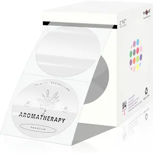 2 Inch Transparent Thermal Stickers Clear Round Label Tags for Envelope Seals   Box  Bag DIY 400 Tapes/Roll