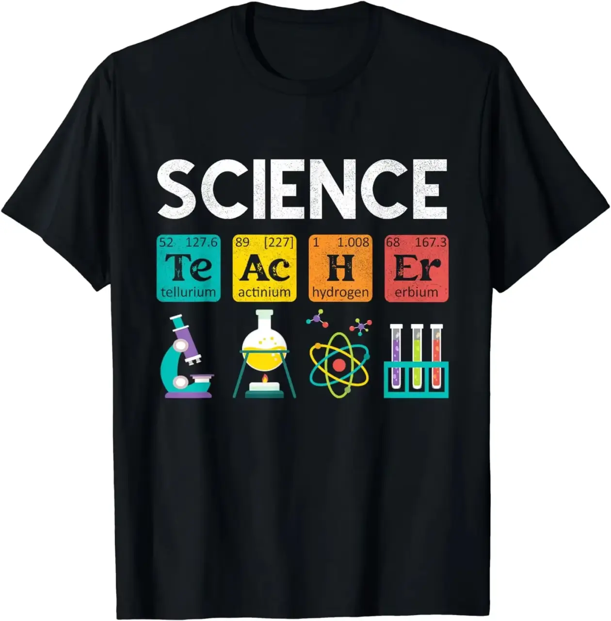 Funny Science Teacher T-Shirt, Periodic Table “TeAcHEr” Graphic Tee, Unisex STEM Shirt Nerd Geek Gift Back To School Classroom Outfit