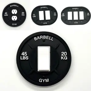 Barbell Light Switch Cover Single Pole Home Gym Decor Toggle 45 LBS 20 KG Realistic Design Durable Plastic Customizable Gift