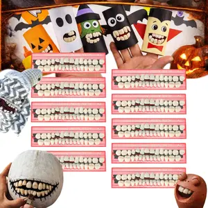 280Pcs Acrylic Resin False Teeth, 10 Sets A2 Shade Solid Synthetic Denture Teeth, Multi-Size Fake Tooth for Dental Teaching Model Halloween Horror Prop DIY Cosplay
