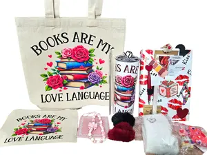 Blind Date with a Thriller Book Red Valentine Box - 20oz Tumbler, Bookish Tote, Matching Pouch, Acrylic Thumb Book Holder, Cozy Socks, Hair Ties,Gift