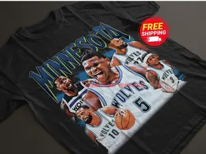 MINNESOTA Shirt Vintage Anthony Edwards Julius Randle Mike Conley Jaden McDaniels Rudy Gobert Graphic Tee Unisex Gifts for Him and Her
