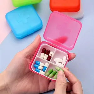 Portable Mini Pill Box, 1 Count Portable Pill Storage Box, Pill Organizer, Desk Organizer for Home Office School, Healthcare