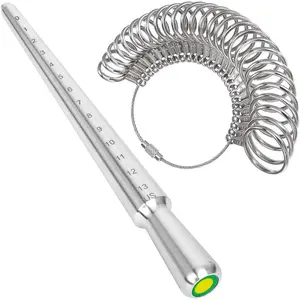 Ring Sizer Measuring Tool Metal Ring Mandrel Ring Measurer and Ring Sizer Women Men Ring Sizing Kit Finger Ring Size Measure Jewelry Measurement