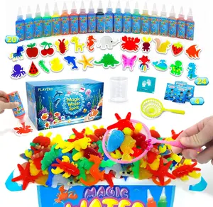 Flavery Magic Water Gel Kit for Kids - 24 Molds DIY Squishy Maker - 10 Vibrant & Pearly Shine Colors - Summer Fun & Holiday Gift for Boys Girls