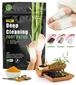 20PCS Herbal Foot Patches with Ginger & Bamboo - Overnight Foot Care Pads for Relaxation & Daily Wellness