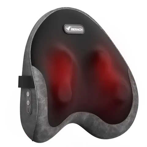 MERACH Portable and Powful Shiatsu Heated Back and Neck Massage Multifunction Deep Tissue Pillow for Back Shoulders Legs Foot Body Muscle Pain Relief Use at Home Car Office Eye Massager Neck Massager