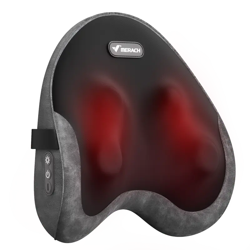 MERACH Portable and Powful Shiatsu Heated Back and Neck Massage Multifunction Deep Tissue Pillow for Back Shoulders Legs Foot Body Muscle Pain Relief Use at Home Car Office Eye Massager Neck Massager