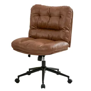 Ergonomic chenille office chair with crisscross leg design, 360° swivel, height adjustable desk chair with double-layer cushion for home office, bedroom, and living room