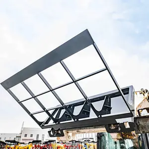 47-inch skid steer loader land leveling attachment—wide blade with rock screening mesh, suitable for leveling soil, gravel, and lawns
