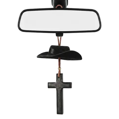 Joytutus Cowboy Car Charm, Western Rearview Mirror Hanging Ornament with Cowboy Hat Design, Cute Car Interior Decor
