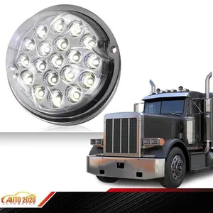 Front Turn Signal Clearance Light w/ Base Clear Lens/White LED Watermelon Marker