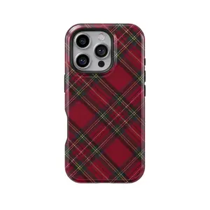 Matching Phone Cases, Holiday Phone Cases, Red Plaid Phone Cases, iPhone 17 16 15 14 13 12 11 Pro Max