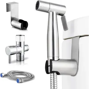 Stainless Steel Toilet Shattaf Bidet Sprayer Handheld Shower Head with Adjustable Jet Spray Hose for Personal Hygiene Cleaning bidet sprayer kit diaper bathroom