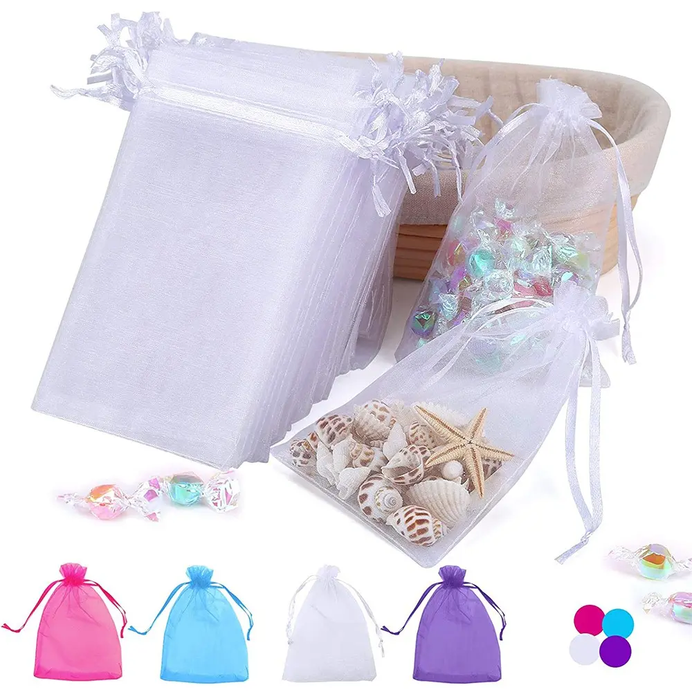 30pcs 4x6 Inch Organza Gift Bags, Premium Sheer Drawstring Pouches for Jewelry, Party, Wedding Favors, Birthday Party Favors, Candy Bags, Goody Bags, Party Favor Packs