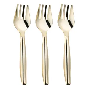 Gold Disposable Plastic Serving Forks