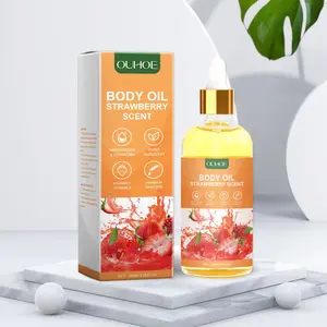Strawberry Moisturizing Body Massage Oil, Hydrating Recovery Oil, Hydrating and Nourishing, Premium Nourishing Oils, Elasticity and Firming, Skin Tightening Oil, Reduces Fine Lines, Skin Care Essential
