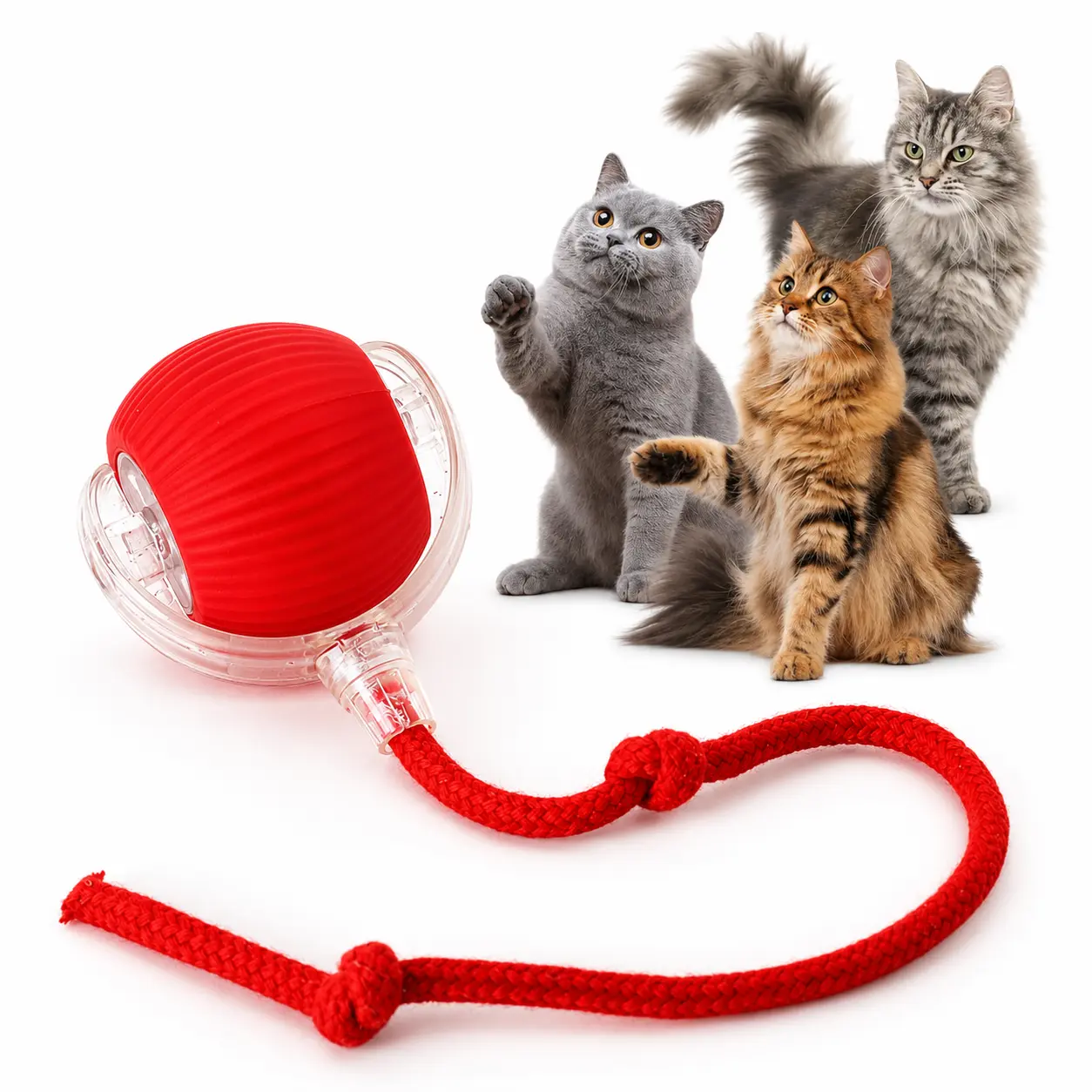 Interactive Pet Toy Ball, 2026 Automatic Dog Toy Interactive Dog Cat Toy Ball Dog & Cat Electric Active Toys, Smart Chase Pet Toy Ball for Dogs for Large Small Dogs Motion Activated (Red)