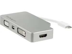 StarTech.com CDPVGDVHDMDP USB C Multiport Video Adapter - Aluminum - USB-C to VGA/HDMI/Mini DisplayPort/DVI Adapter -Display Adapter (CDPVGDVHDMDP)