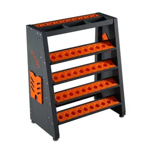 Heavy Duty 4-Tier CNC Tool Rack - 70 Capacity 40 Taper Tool Holder - Industrial Storage Cabinet - Mobile Organizer for Machine Shop and Workshop