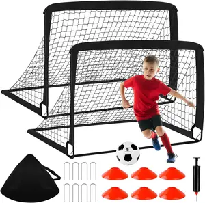 Soccer Goals for Backyard Set - 2 Pack of 4' x 3' Portable Pop Up Soccer Nets,  Equipment with Soccer Ball, Soccer Set for   and Youth Outdoor , , Gifts
