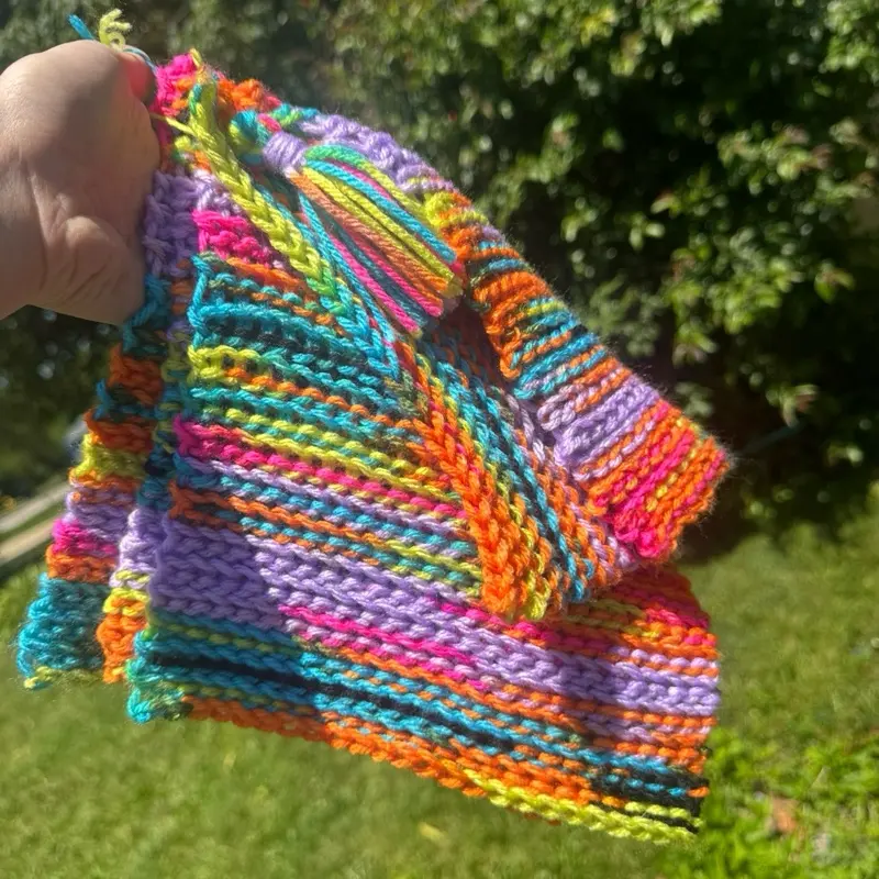 Handmade Crochet Washcloths, 4-Piece Colorful Set for Bathroom, Kitchen Cleaning
