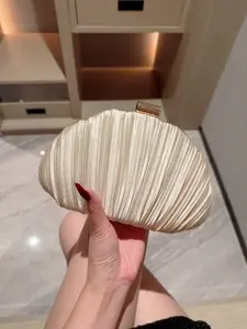 [Christmas Gift] Women's Elegant Ruched Design Evening Bag, Exquisite Trendy Clutch Bag, Fashionable Chain Strap Crossbody Bag for Party Decoration