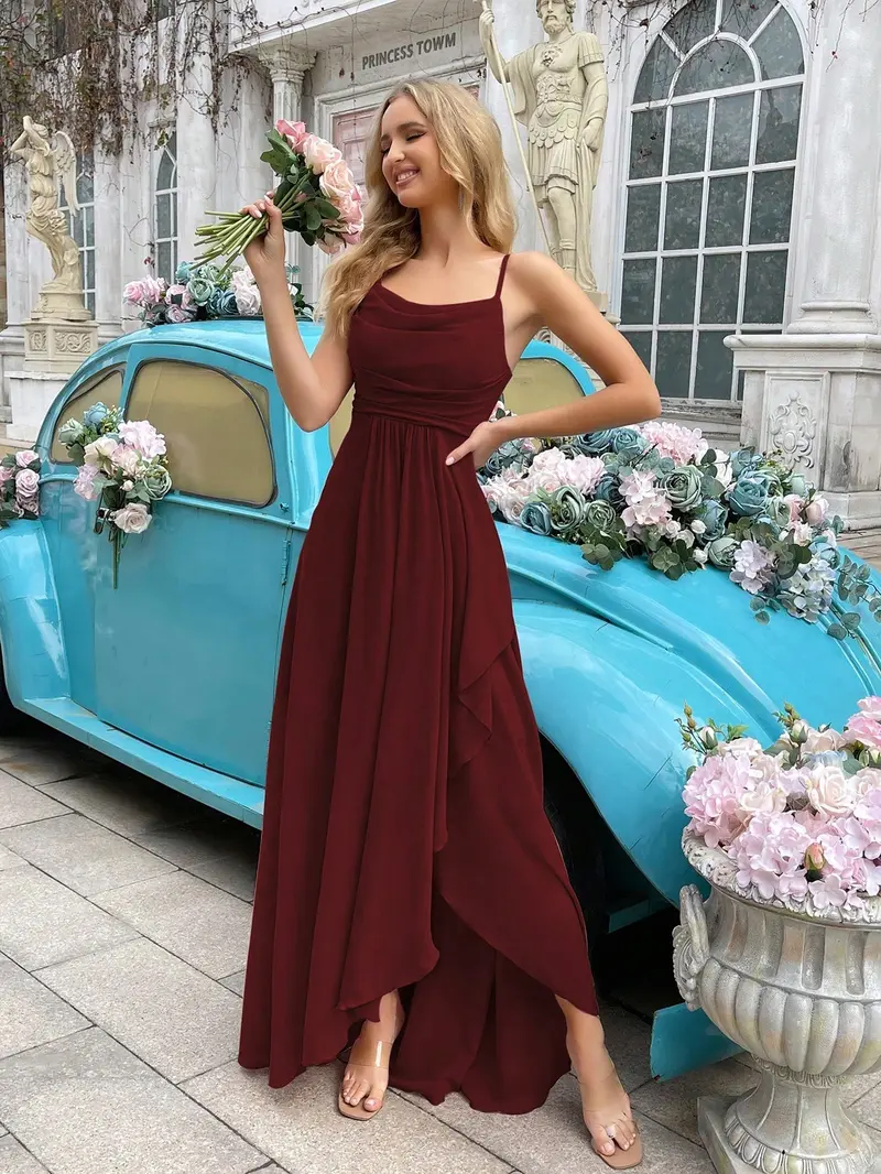 taupe blush bridesmaid dresses Short Bridesmaid Dress Double V-neck main image 1
