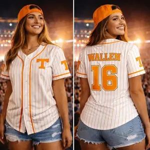 Country Music Baseball Jersey, Wallen Vol 98 Jersey, World Tour 2026 Concert Jersey, Baseball Jersey Shirt, Classic Button Front Style, Trendy Streetwear