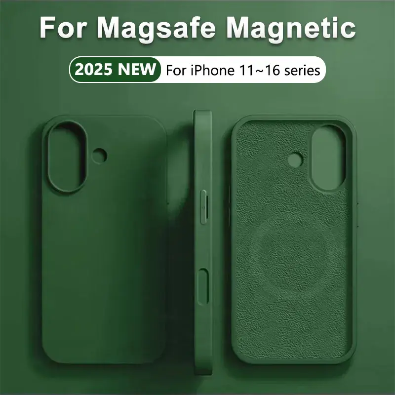 New MagSafe Liquid Silicone Smartphone Case - Shockproof Casing for iPhone 1-17,17 Air Pro Max,Plus - Magnetic Charge Support, Protection for Devices, Cellphone Accessory, Handheld