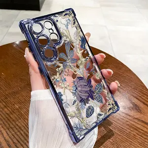 Phone case: flower Suitable for  Galaxy S25 Ultra/S24 FE/S23+/S22/S21 series phone cases, shock-absorbing, anti slip, lightweight, new creative male and female all inclusive protective case soft shell