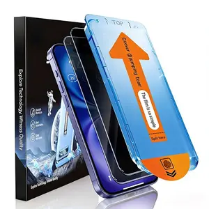 2-pack Privacy Protection Tempered Glass Protective Screen Protectors for iPhone 17/16 Pro Max /15/14/13/12/11 Series, HD Transparent, Bubble-Free, Easy to Install, Automatic Dust Removal, Accessories, Cellphone, Smartphone