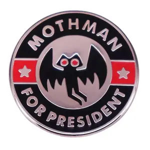 Funny mothman enamel pin