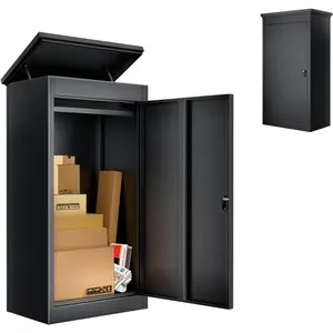 Extra Large Waterproof Anti-Theft Package Delivery Box for Outdoor Porch, Secure Storage Galvanized Steel Parcel Drop Box (20.86''L x 16.53''W x 51''H)