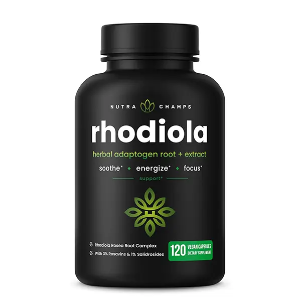 Rhodiola Rosea Supplement 600mg, Rhodiola Rosea Extract with Rosavins & Salidrosides, Adaptogenic Root for Energy, Stress Relief, Mood & Focus Support, 120 Vegan Capsules