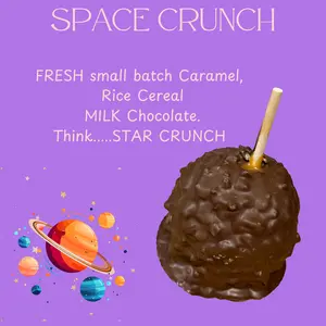 Copperpot Caramel Co Gourmet Caramel Space Crunch Think Star Crunch Large Crisp Granny Smith Apple Handcrafted in Small Batches with Chocolate Toppings