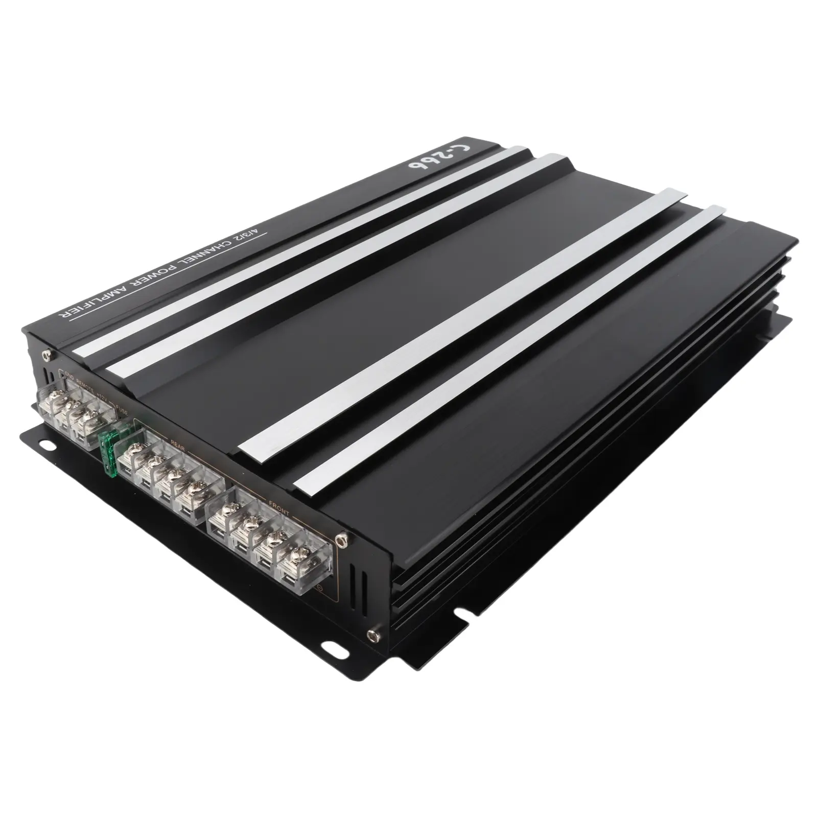 12.0V 4-Channel 4x60W Output Class A/B High-Power Aluminum Car Amplifier for Car Audio Systems, 34*22*4cm Compact Thin Design, 10Hz-30kHz Frequency Response, Easy Installation, Audio Boosting, Stable Operation, User Manual & Fittings Package