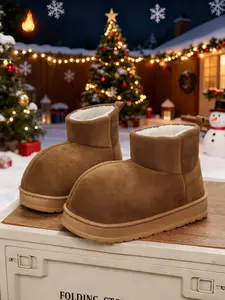 Men's Wide Toe High-Top Snow Boots - Fleece Lined Warm Cotton Shoes, Lightweight Comfort, Indoor & Outdoor Wear