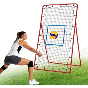 7x4 ft Volleyball Practice Net, Adjustable Angle Bounce Back Net with Carry Bag, Heavy Duty Rebounder for Solo Training, Passing, Setting, Hitting