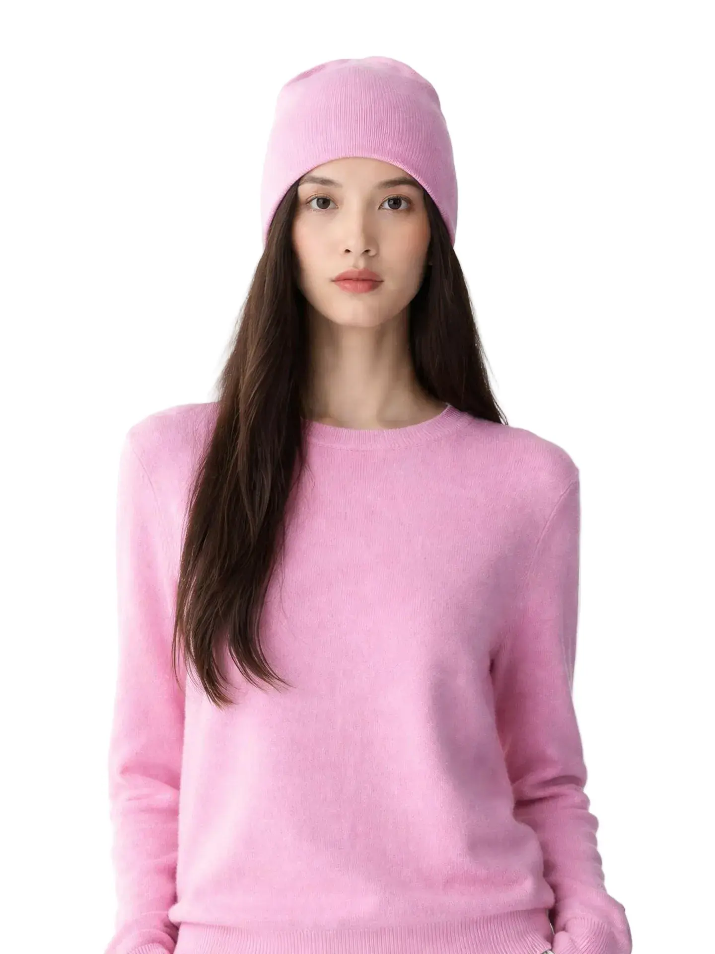 Women's Knit Hats & Creamy Cashmere Layering Sweater - Women's Knitwear Top, $99