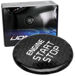 iJDMTOY KDM GT-Line Style Gloss Black Real Carbon Fiber Keyless Engine Start/Stop Push Start Button Cover For Kia 2018-2023 K8 Stinger, 2021-up K5 Optima