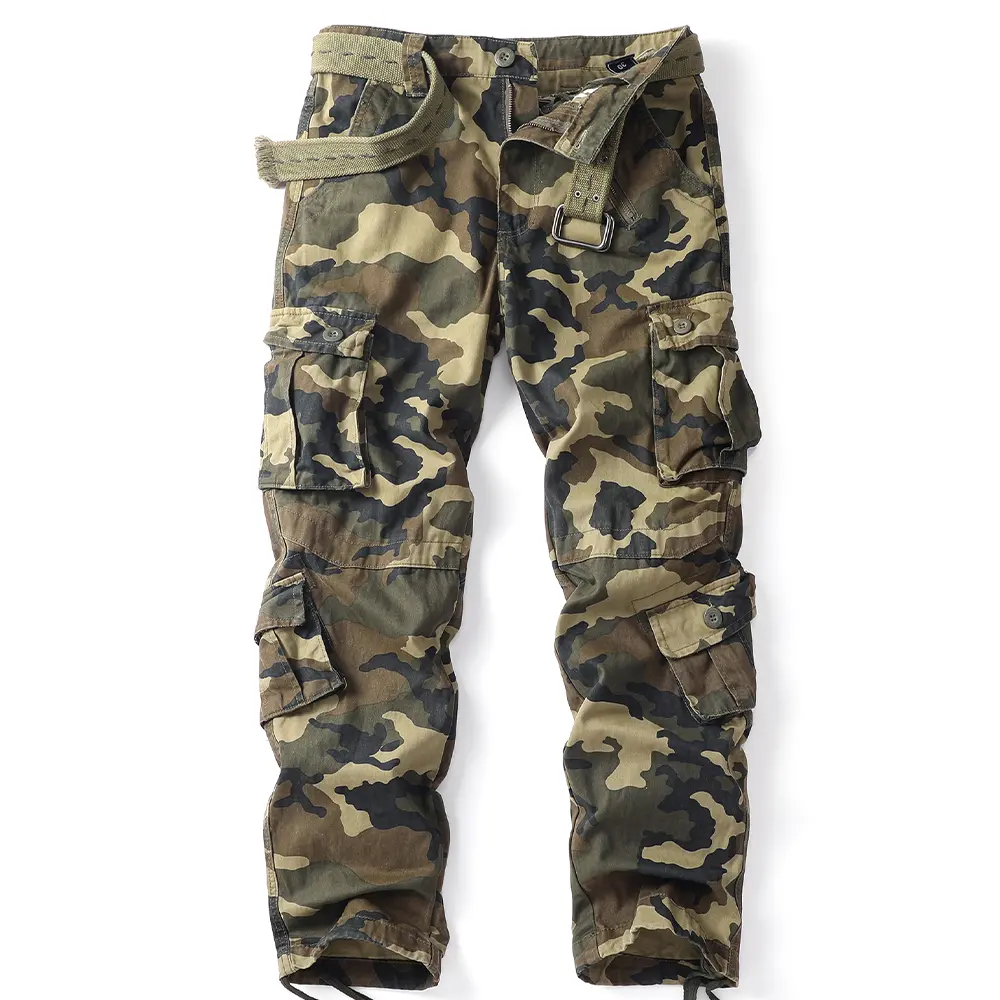 AKARMY Men's Casual Cargo Pants Military Army Camo Pants Combat Work Pants with 8 Pockets 3357-Caoyuan(No Belt) Fathersdaygift Tactical Uniform