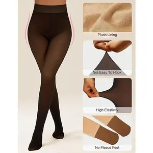 Everyday Essential Womens Fleece Lined Tights Thermal Winter Leggings Perfect Under Dresses For Work Or Weekend