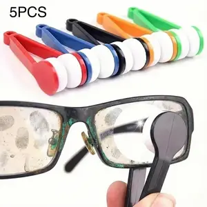 👓 Instant Crystal Clear | 5 Pack Mini Microfiber Eyeglass Cleaner Clips | Portable Glasses Lens Wipers