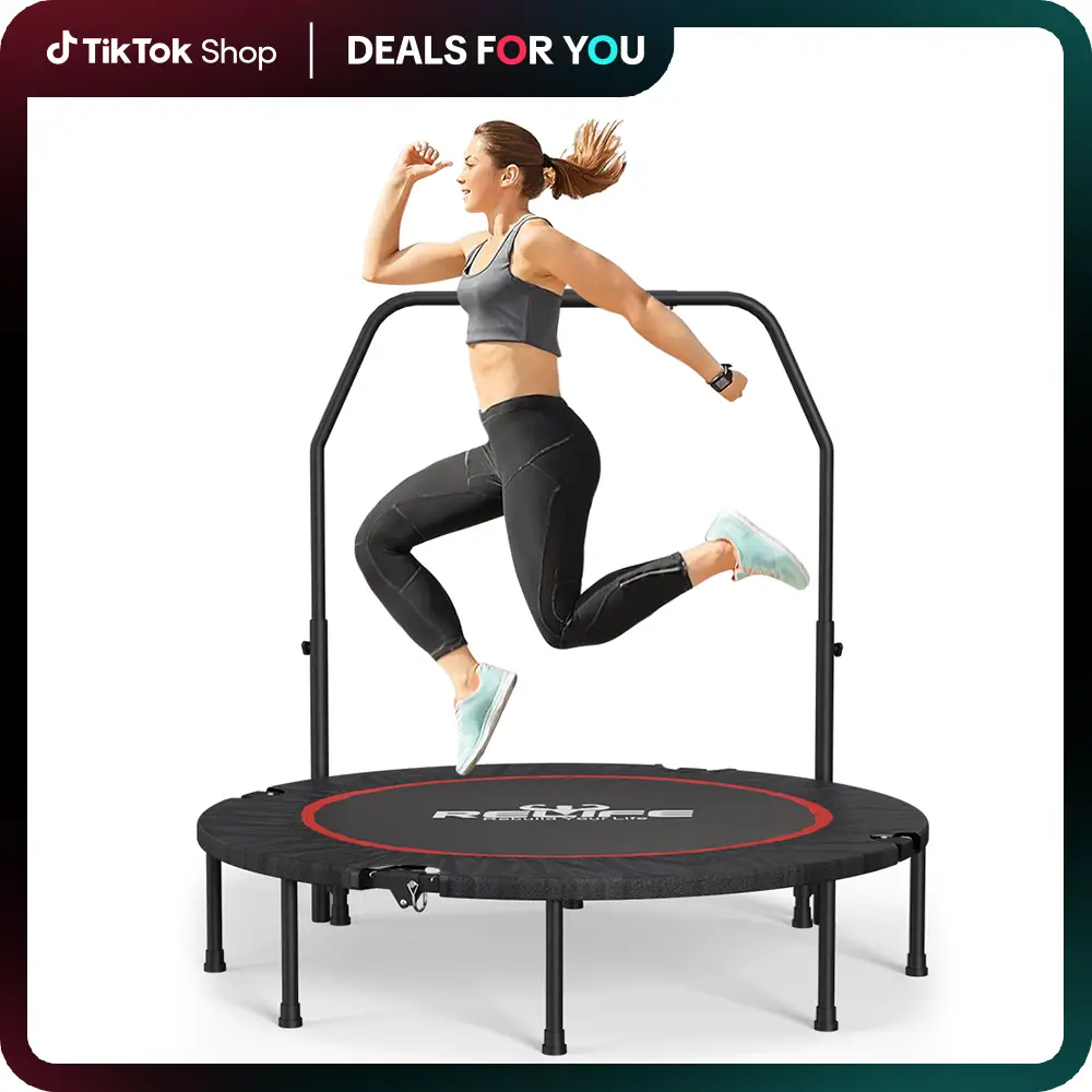 Relife Sports 40/48 Inch Trampoline Jump Training Equipment with 5-Levels Height Adjustable& Oxford Safety Pad & Waterproof Mat Max Load 330/440Lbs de
