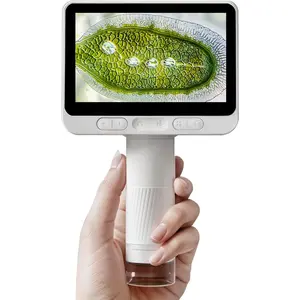 Digital Microscope with 4 Inch Screen, 1080P HD 1600X  Portable Handheld Microscope with 8G Card for Scientific Experiment